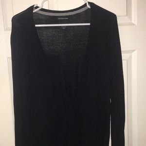 Black v neck sweater with buttons